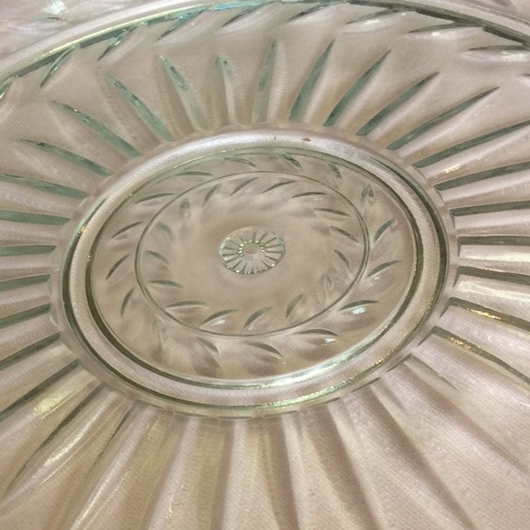 FINAL SALE PRICE Cut Glass Serving Platter + Umbrellas & Forks - Picture 2 of 8